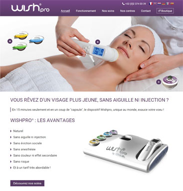 realisation du site wishpro un soin anti-âge